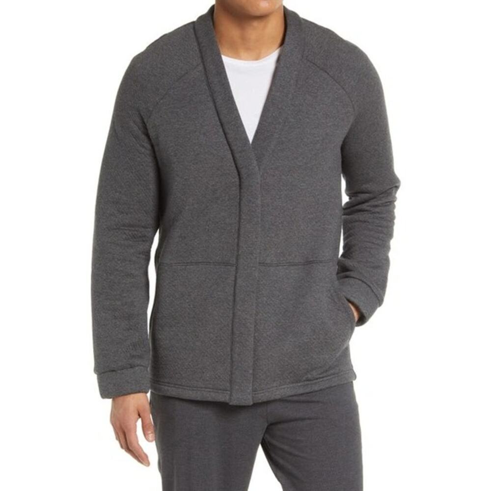 Lunya LAHGO Restore Pima Cotton Blend Cardigan Mercurial Grey Heather Size M